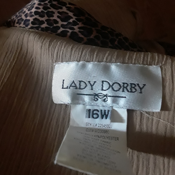 Lady Dorby Tan Animal Print Trim Jacket - Picture 3 of 3